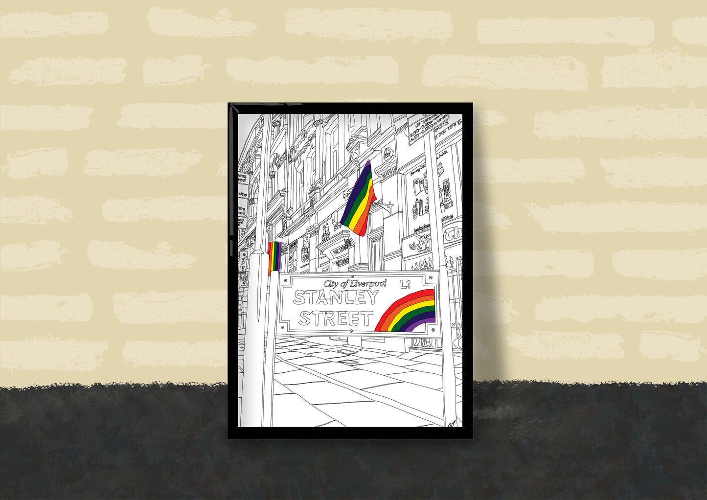 Line Art | Liverpool Stanley Street | Landmark | Pride | Illustration Print