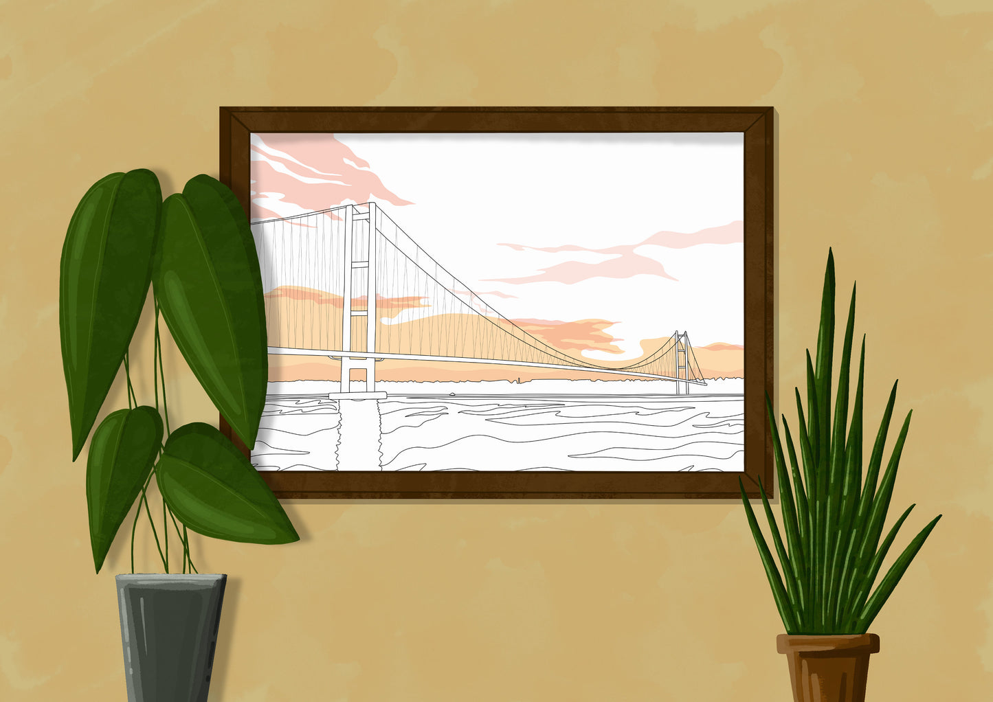 Line Art | Humber Bridge | Landmark | Illustration Print
