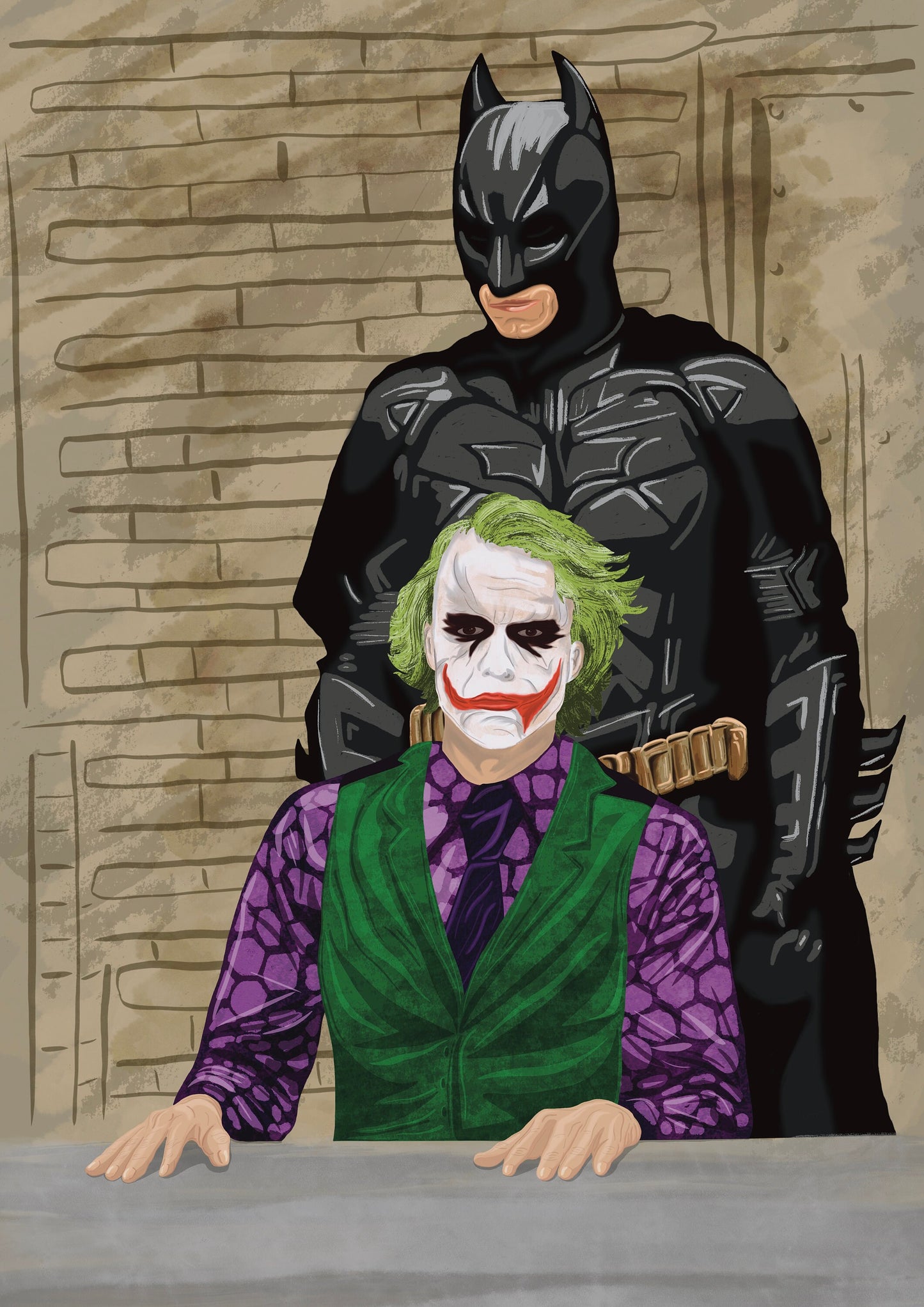 Wall Art | Batman and Joker | Dark Knight | Illustration Print