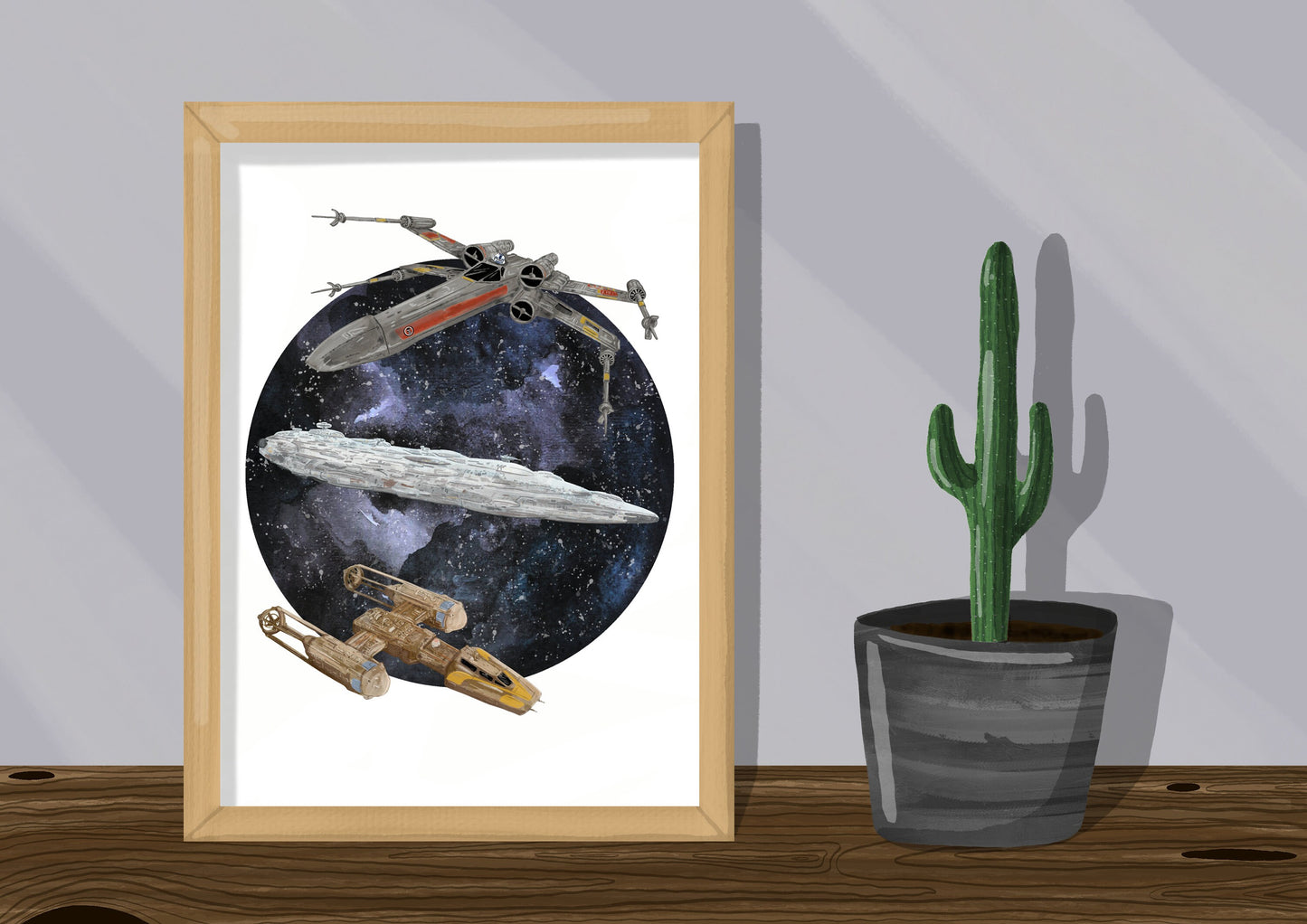 Wall Art | Star Wars Ships | Empire | Rebellion | Illustration Print