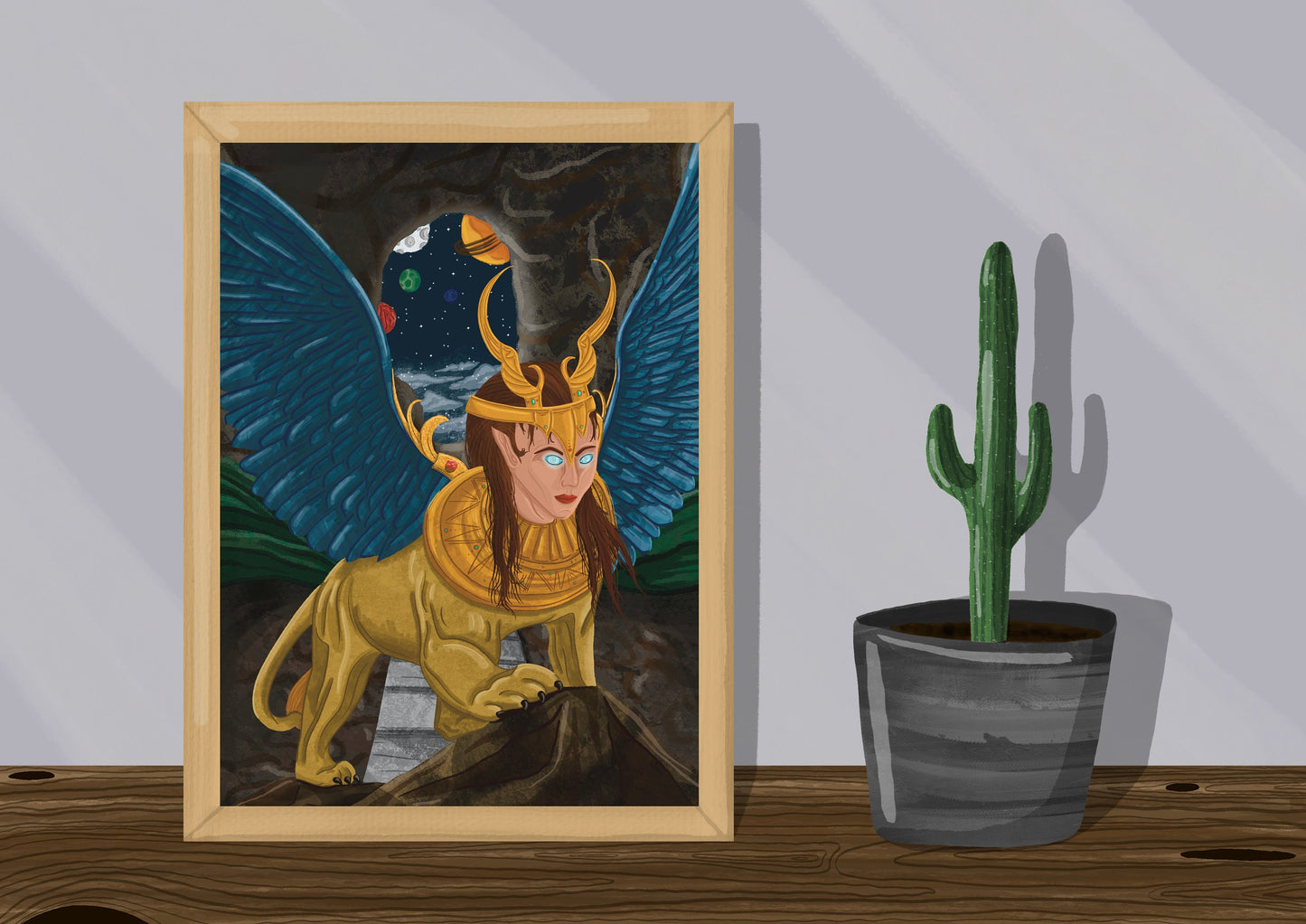 Wall Art | Sphinx | Mythical Creature | Illustration Print