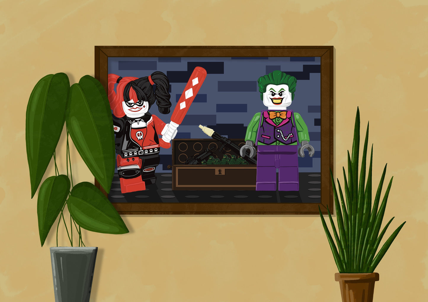 Wall Art | Lego Harley and Joker | Batman | Illustration Print
