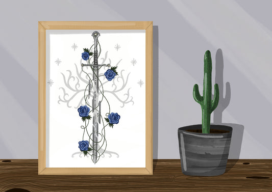 Wall Art | The Andúril Sword | Lord of the Rings | Illustration Print