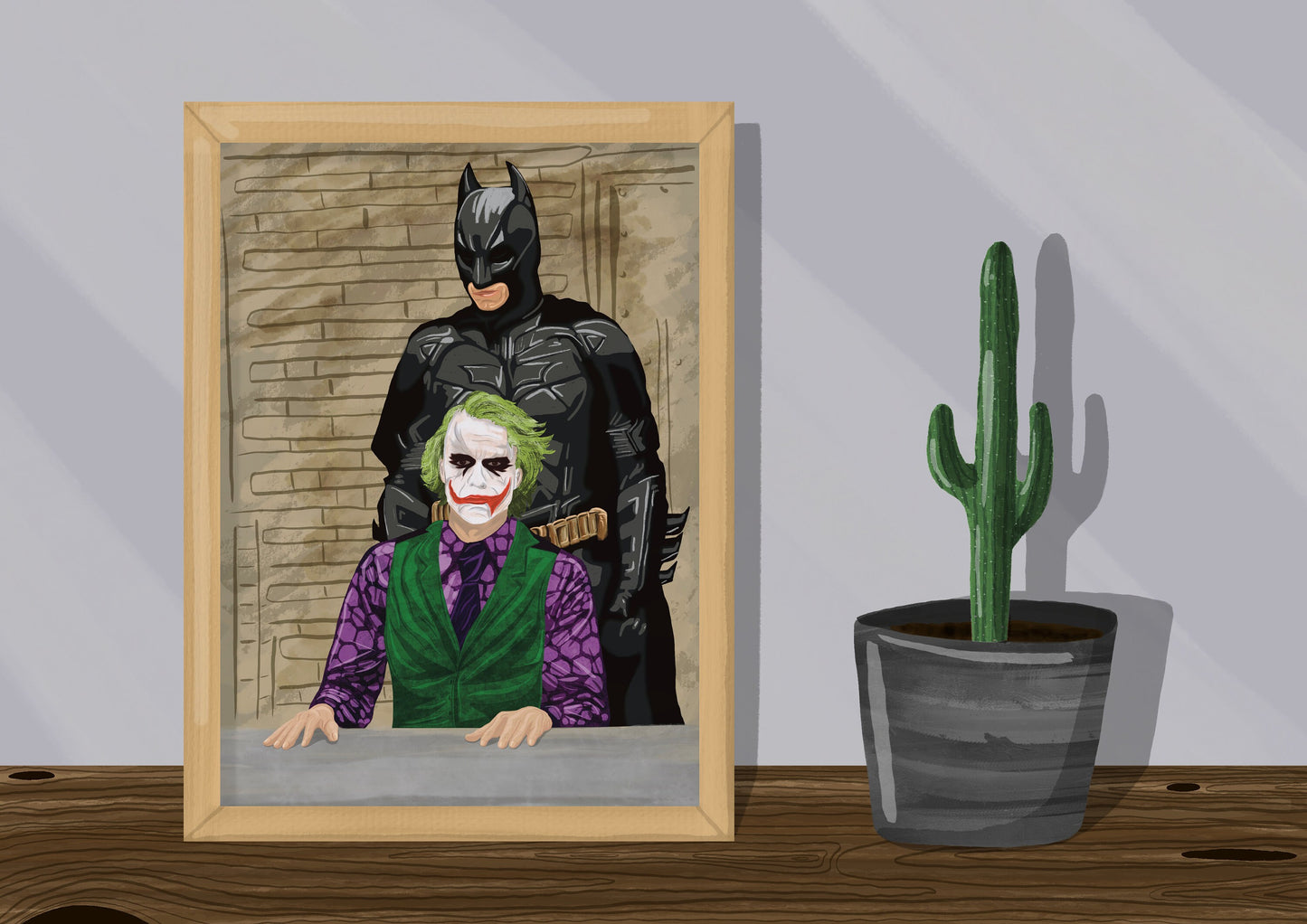 Wall Art | Batman and Joker | Dark Knight | Illustration Print