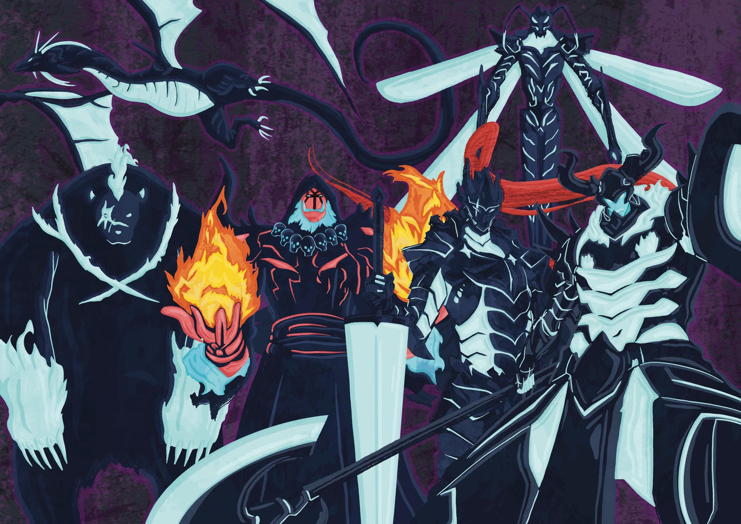 Wall Art | Shadow Army | Anime | Solo Levelling | Illustration Print