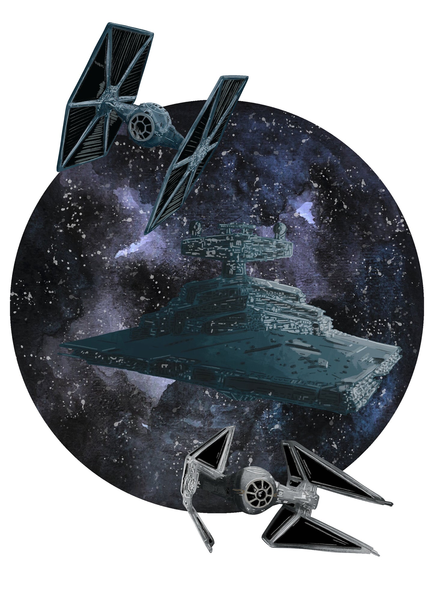 Wall Art | Star Wars Ships | Empire | Rebellion | Illustration Print