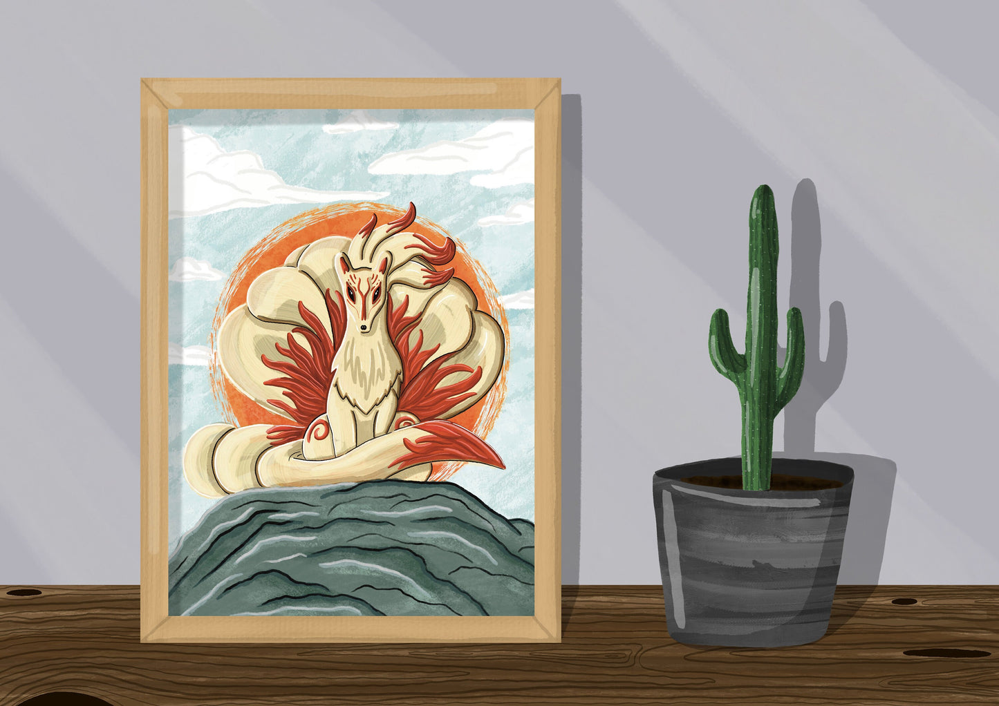 Wall Art | Kitsune | Ninetales | Anime | Pokémon | Illustration Print
