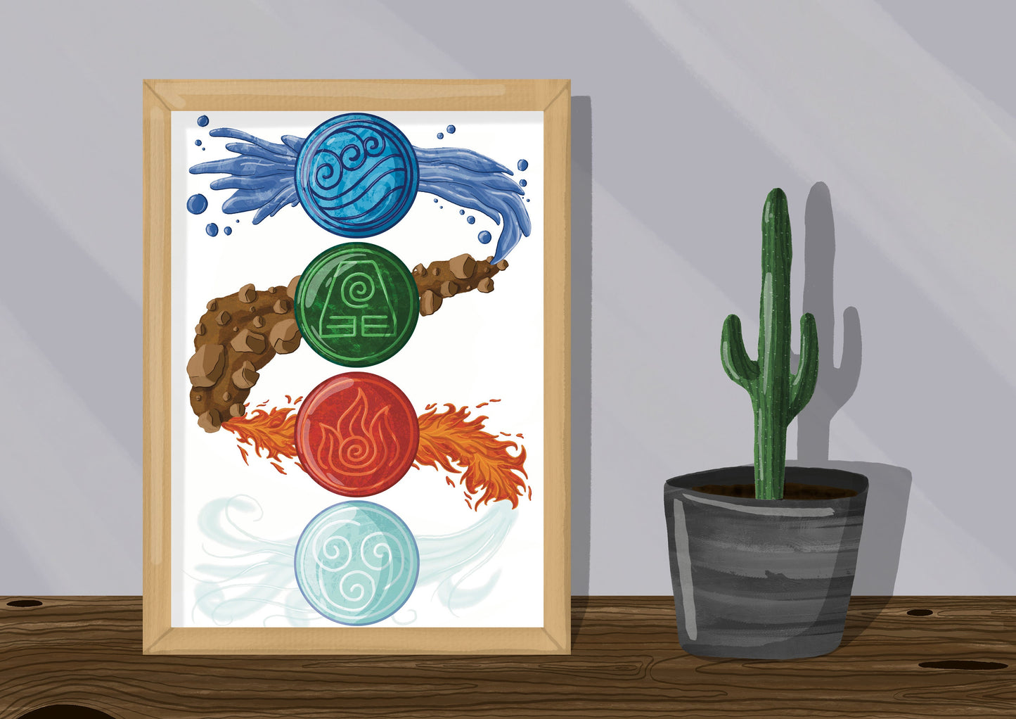 Wall Art | Bending Elements | Anime | ATLA | Illustration Print