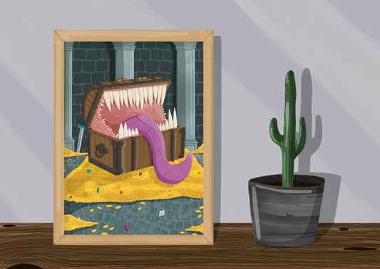 Wall Art | Mimic | D&D | Mythical Creature | Illustration Print