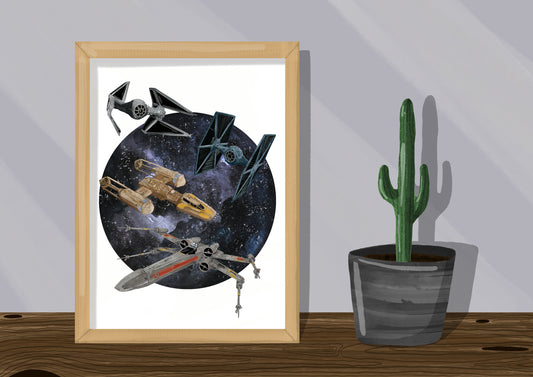 Wall Art | Star Wars Ships | Empire | Rebellion | Illustration Print